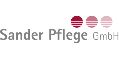 Logo von Sander Pflege GmbH mit roten Punkten